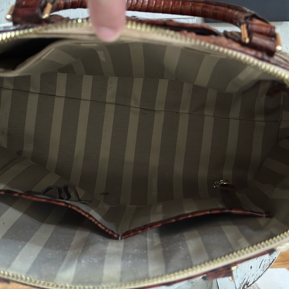 Large Duxbury Satchel Pecan Soriano by Brahmin - Picture 9 of 13